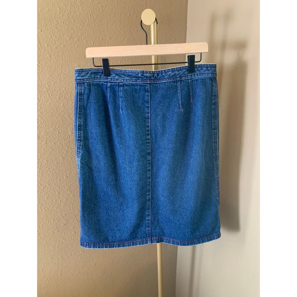 Vintage Embroidered Denim Mini Skirt Cottagecore Y2K Skirt Women’s 10 - Picture 3 of 3